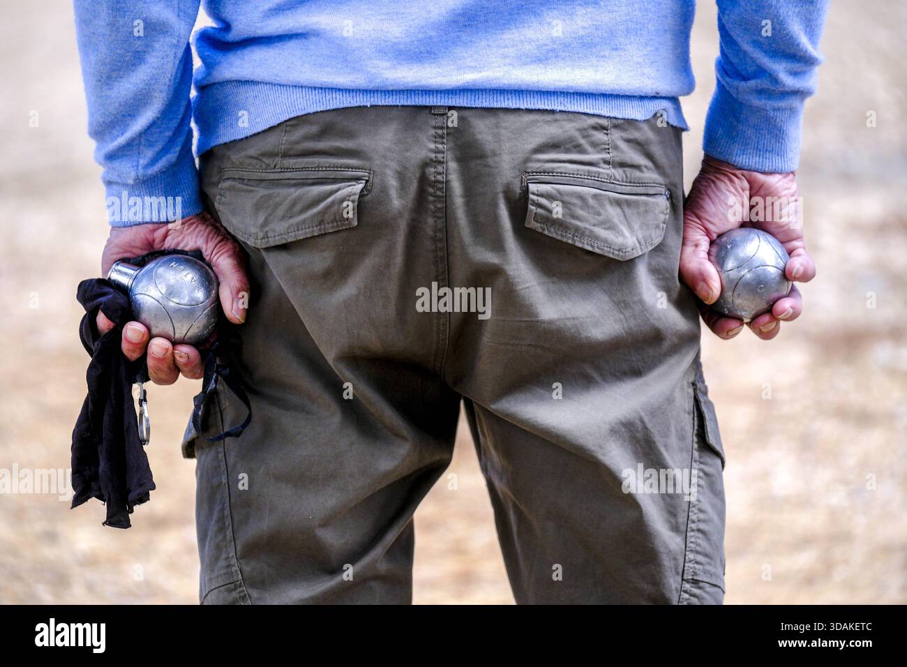 Petanque-Spieler in Juan les Pins, Frankreich Stockfoto