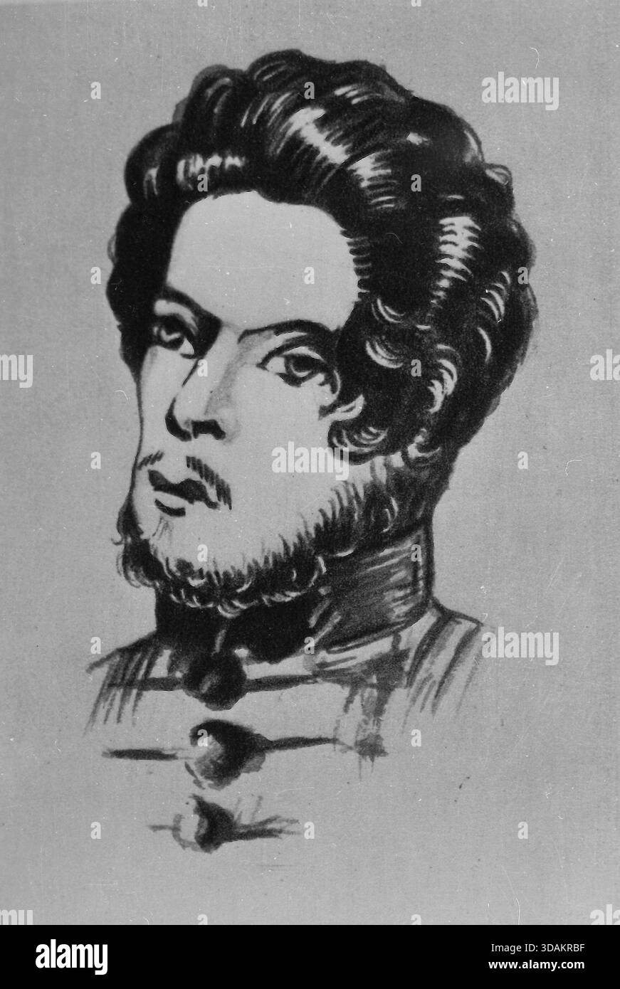 Porträt des Karl-Marx-Schülers, Zeichnung unbekannt, 1800er Jahre Stockfoto