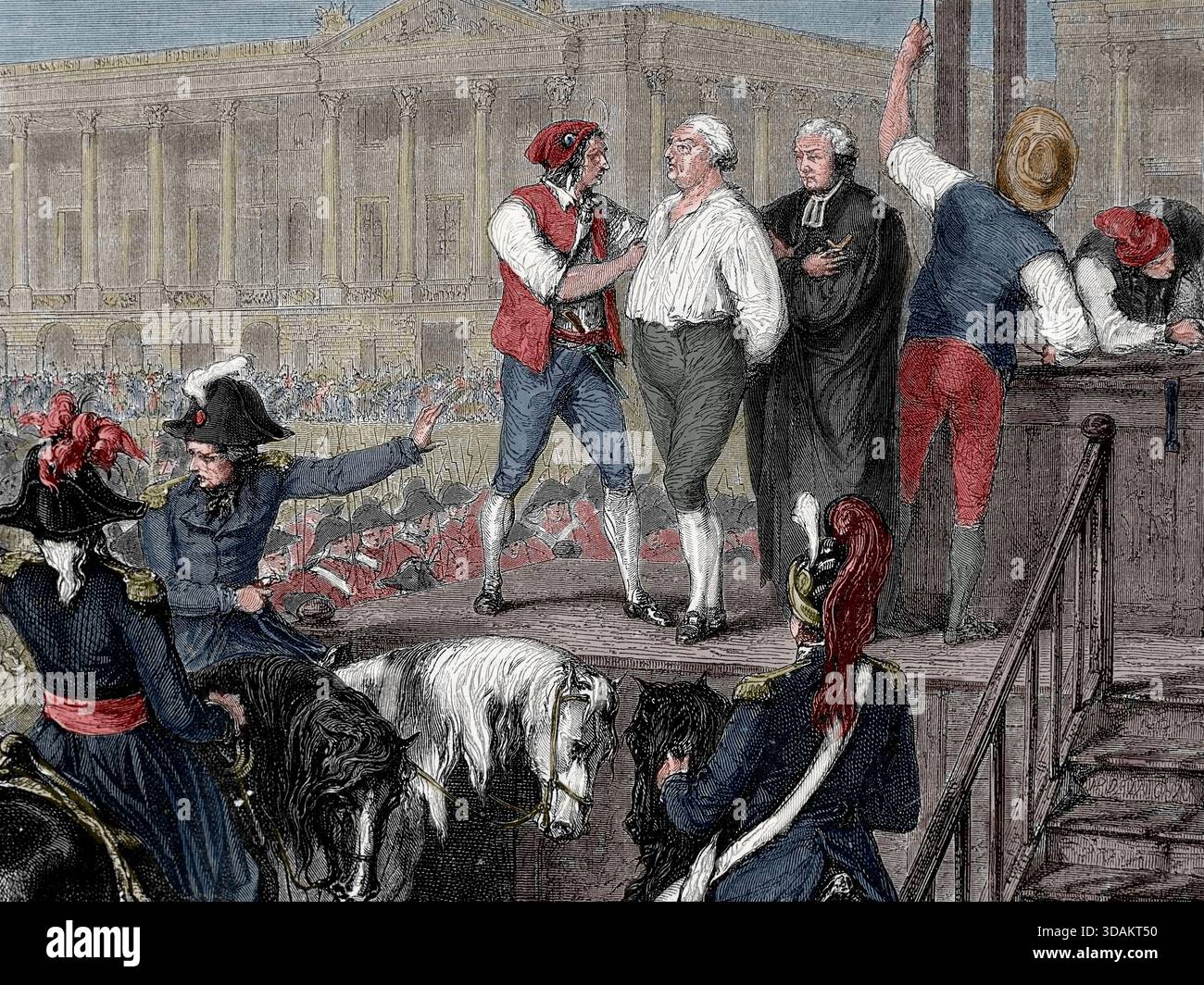 Hinrichtung von König Ludwig XVI. Von Frankreich. Januar 1793. Französische Revolution. Stich, 19. Jahrhundert. Stockfoto