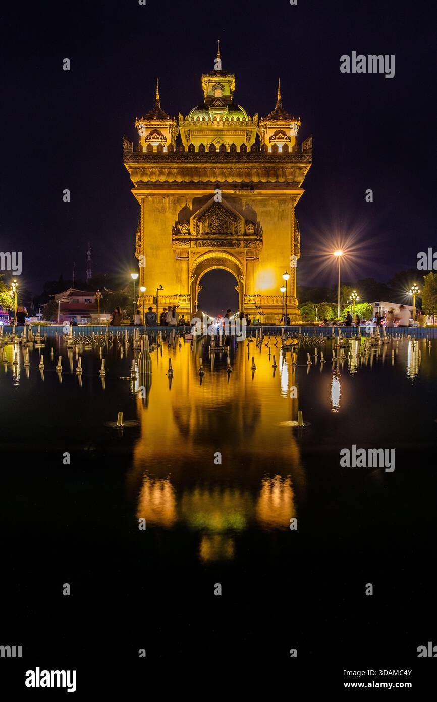 Patouxay, ein Denkmal im Zentrum von Vientiane, Laos Stockfoto