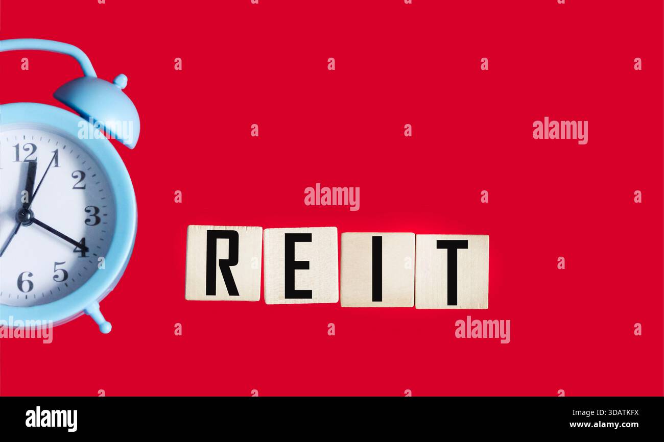 Das REIT-Symbol. Real Estate Investment Trust - ein Immobilien-Investmentfonds mit einem Anlagekonzept Stockfoto