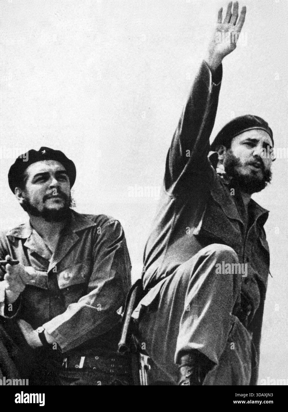 Che Guevara und Fidel Castro. Castro wird infolge der kubanischen Revolution zum Führer Kubas Stockfoto