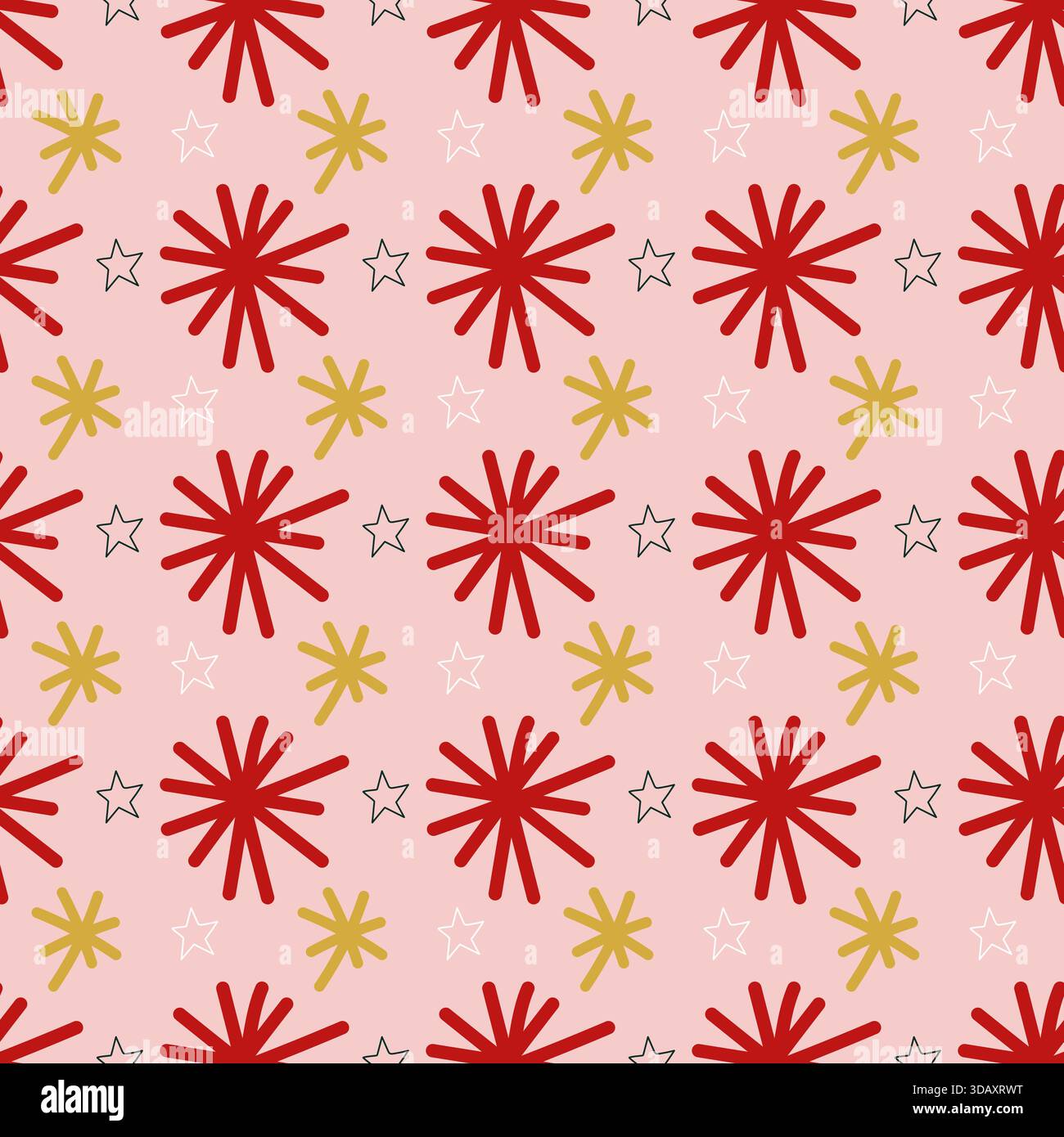 Handgezeichnete Sterne nahtloses Muster. Vektorillustration, flache Ausführung Stock Vektor