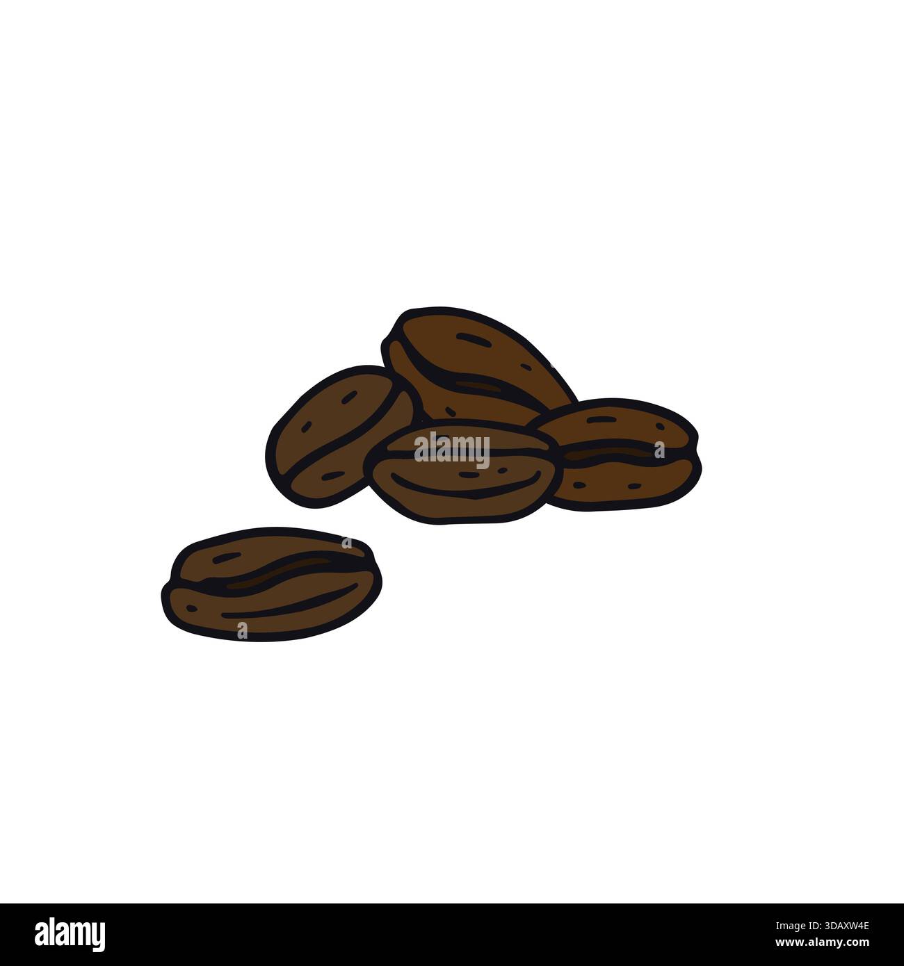 Hand gezeichnete Kaffeebohnen Kritzelsymbol-Vektor-Illustration Stock Vektor