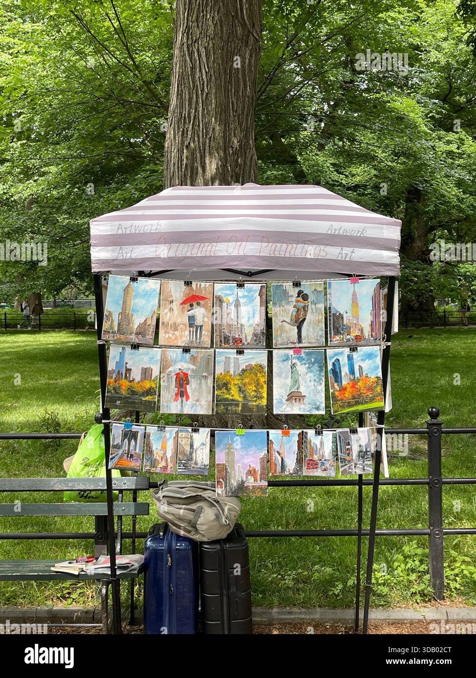Üppig grüne Sommertage im Herzen des Central Park - Smartphone-aufgenommenes Stockfoto