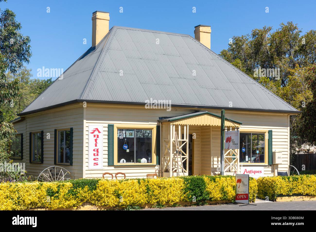 Red Tree Design Antiquitätenladen, Bridge Street, Richmond, Clarence LGA Council, Greater Hobart Area, Tasmanien, Australien Stockfoto