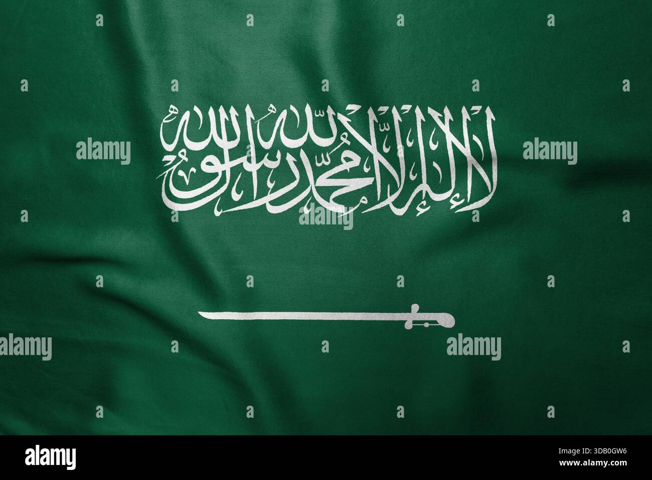 Nationalflagge des Königreichs Saudi-Arabien. Hochwertige Fotos Stockfoto