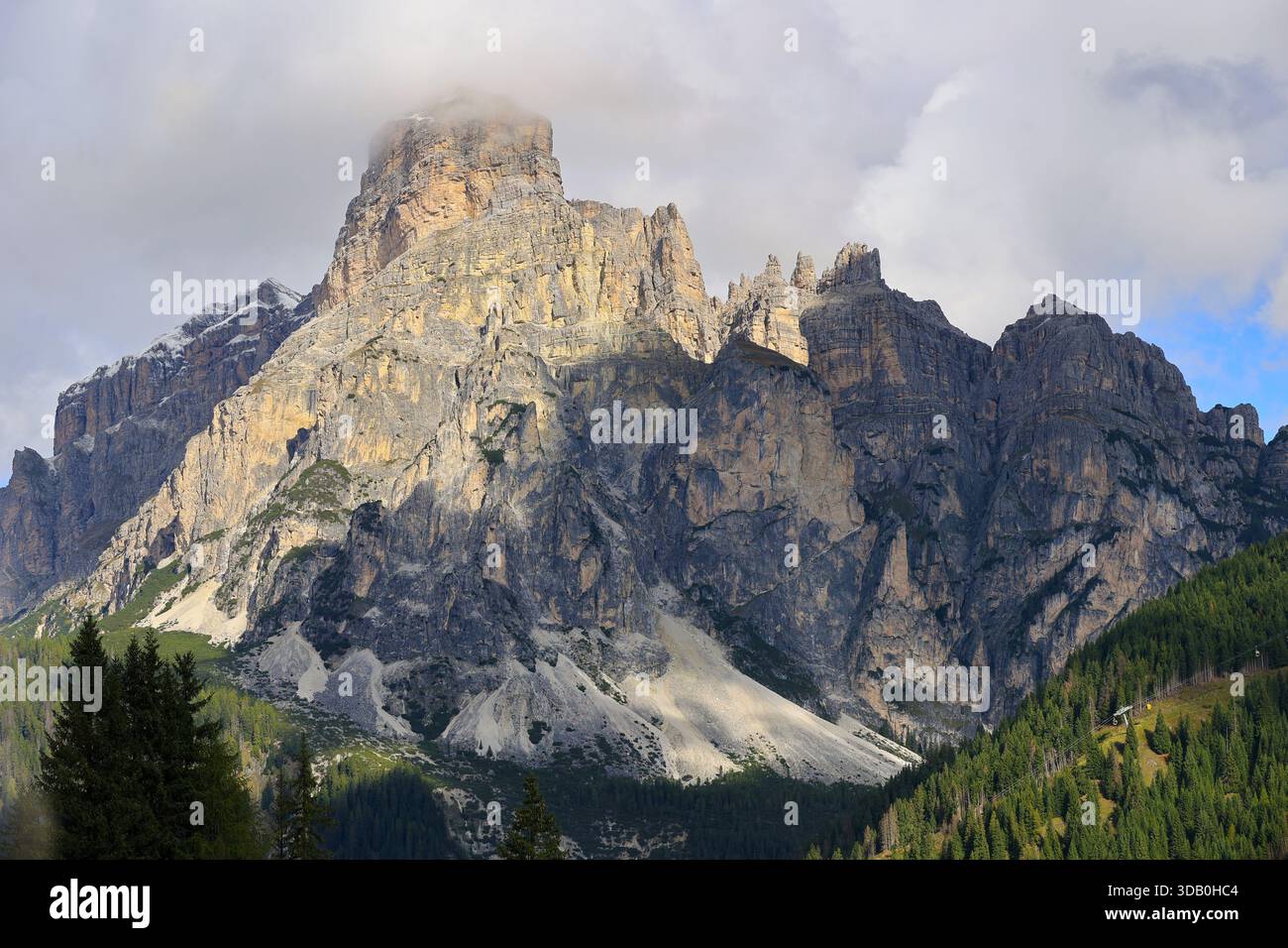 Dolomiten Felsformation bei Corvara - Alta Badia, Südtirol, Italien Stockfoto