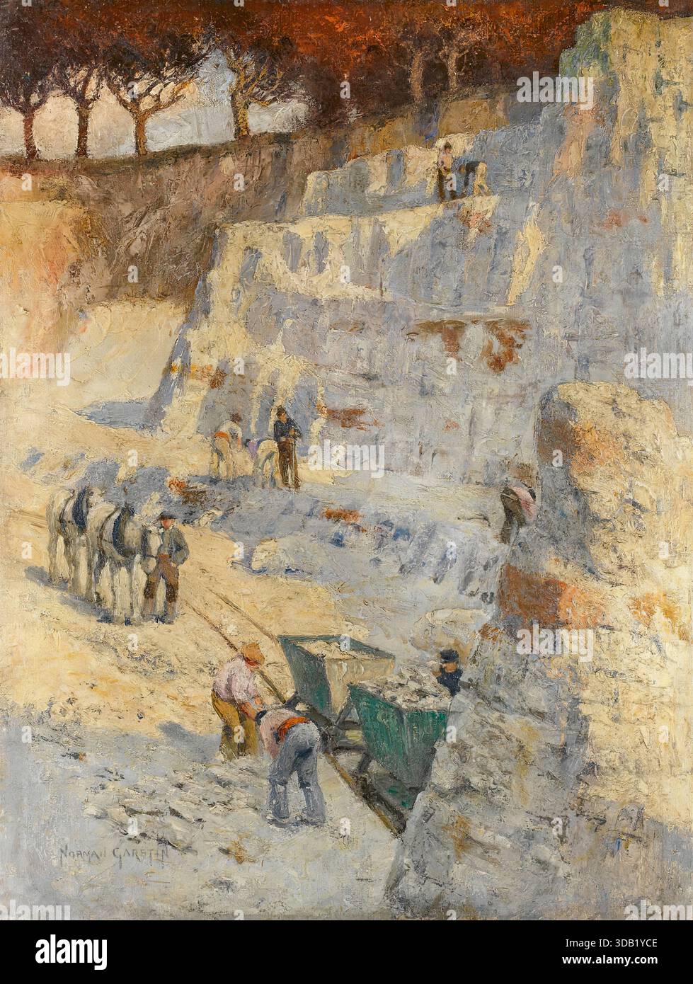 Norman Garstin - der Kreidebruch Stockfoto