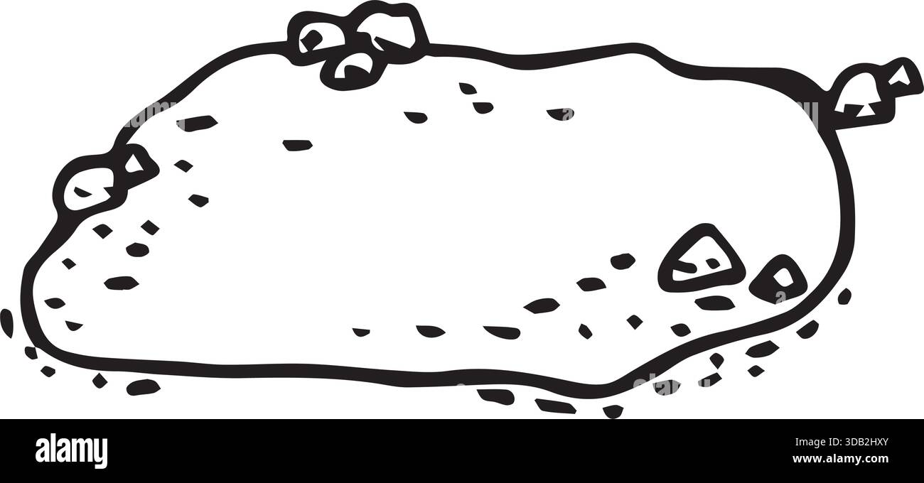 Ein Bergsee mit einem felsigen Ufer Stock Vektor