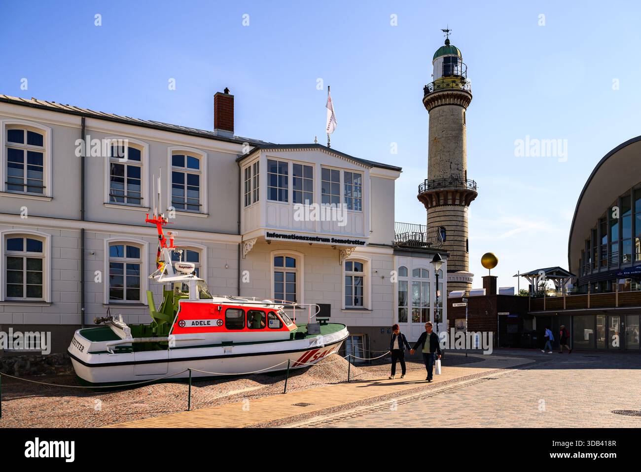 Leuchtturm in Warnemünde, Ostsee, Deutschland Stockfoto