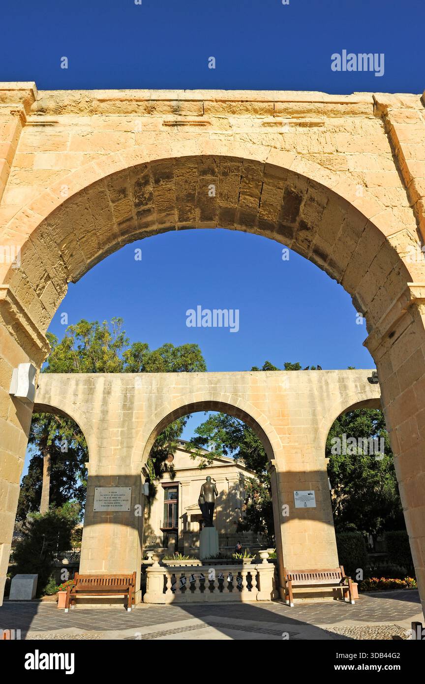 Obere Barrakka-Gärten, Valletta, Malta, Südeuropa Stockfoto