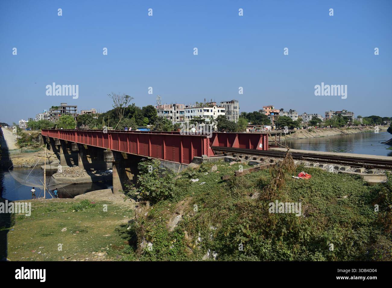 Tongi Railway Bridge, Dhaka – Berühmte Eisenbahnverbindung Über Den Turag River Stockfoto
