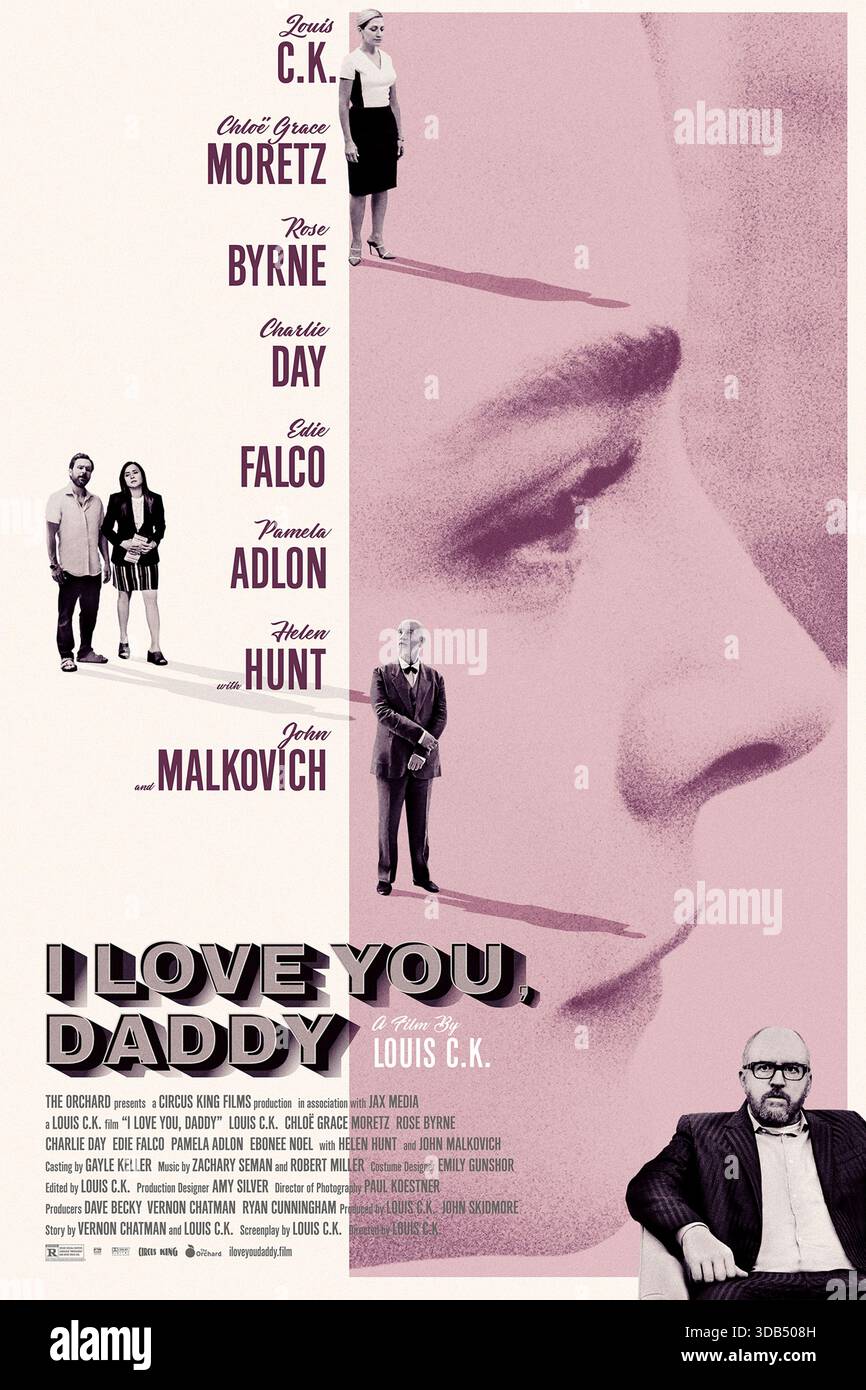 I Love You, Daddy (2017) von Louis C.K. mit Louis C.K., Chloë Grace Moretz und John Malkovich. Ein Fernsehautor Gerät in Panik, als seine Tochter einem alternden Filmemacher mit berüchtigtem Ruf nahe kommt. US-Poster NUR FÜR REDAKTIONELLE ZWECKE. Quelle: BFA / The Orchard Stockfoto