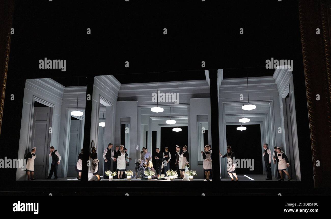 Akt III, letzte Szene von ARIODANTE von George Frederic Händel an der Royal Opera, Covent Garden, London WC2 09/12/2025 Libretto: Antonio Salvi conduc Stockfoto