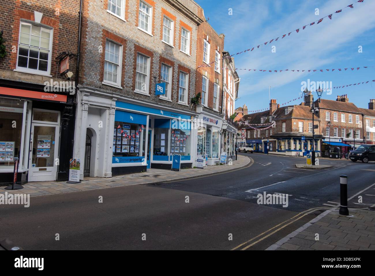 West Street in Blandford Forum, einer Marktstadt in Dorset. England, Großbritannien Stockfoto