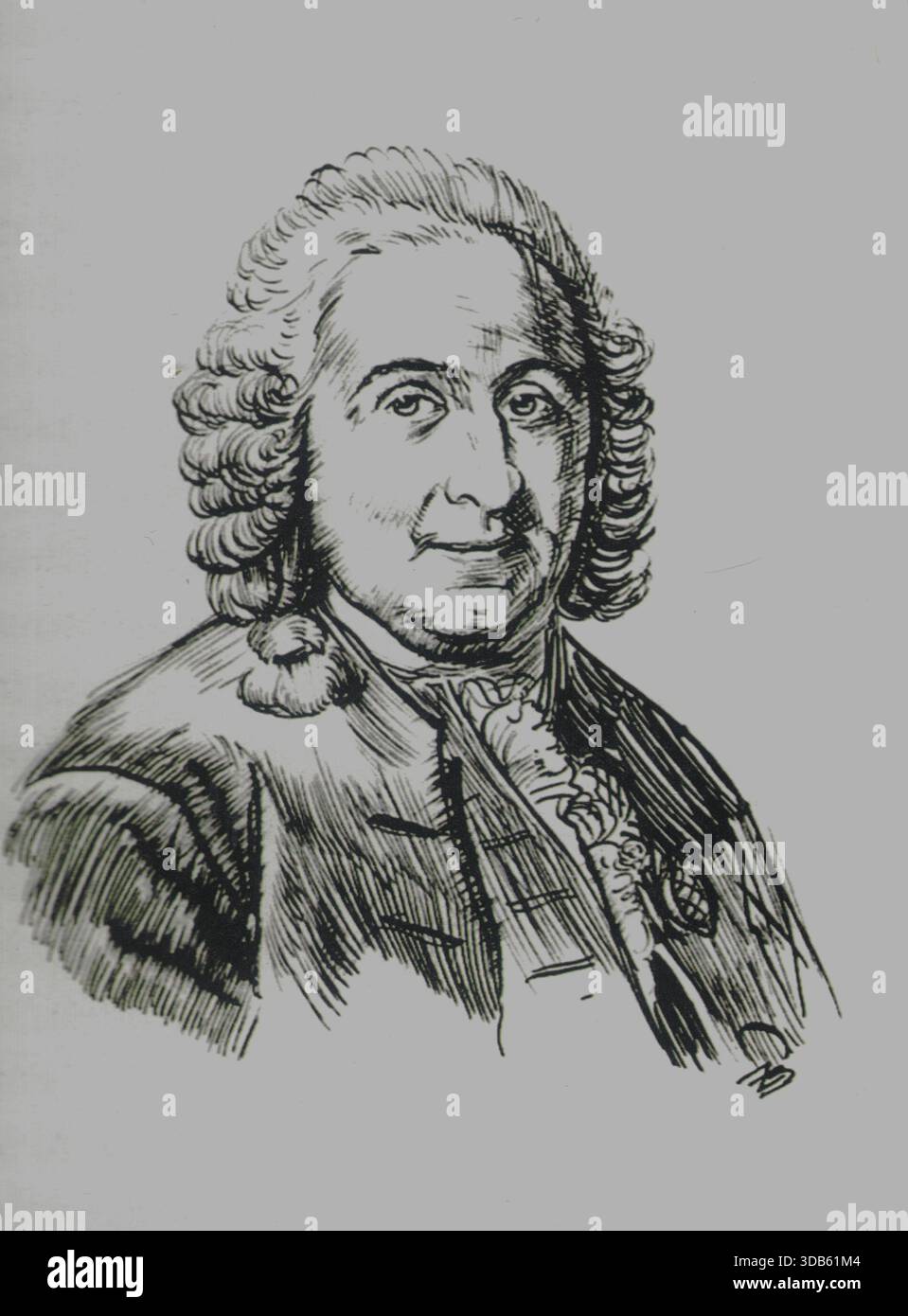 Illustration von Carl Linnaeus. Carl Linnaeus (* 23. Mai 1707, 10. Januar 1778), auch bekannt nach dem Adligen 1761 Carl von Linn, war ein schwedischer Biologe und Arzt, der die Binomialnomenklatur, das moderne System der Benennung von Organismen, formalisierte. Er gilt als Vater der modernen Taxonomie. Viele seiner Schriften waren in lateinischer Sprache. Sein Name wird in lateinischer Sprache als Carolus Linn us und nach seiner Veredelung von 1761 als Carolus a Linn wiedergegeben. Linnaeus war der Sohn eines Kuraten und wurde in Rashult in der ländlichen Gegend von SM Land in Südschweden geboren. Er erhielt den größten Teil seiner Hochschulbildung an der Universität Uppsala A Stockfoto