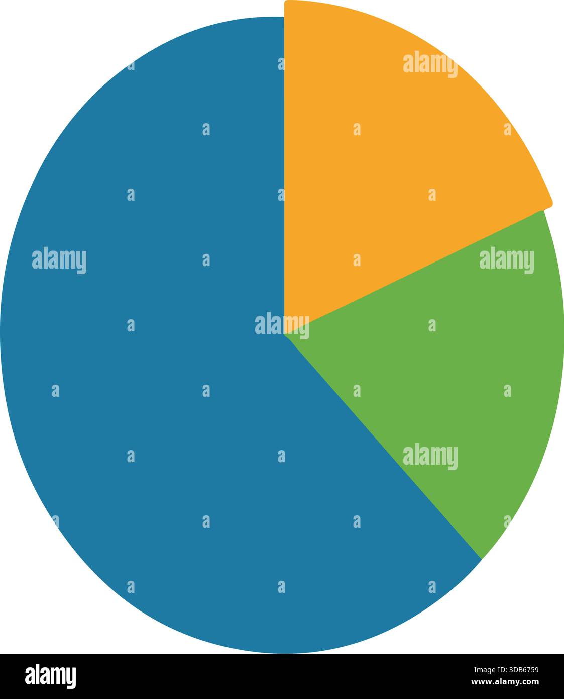 Einfache Darstellung Des Tortendiagramms Mit Drei Segmenten Stock Vektor