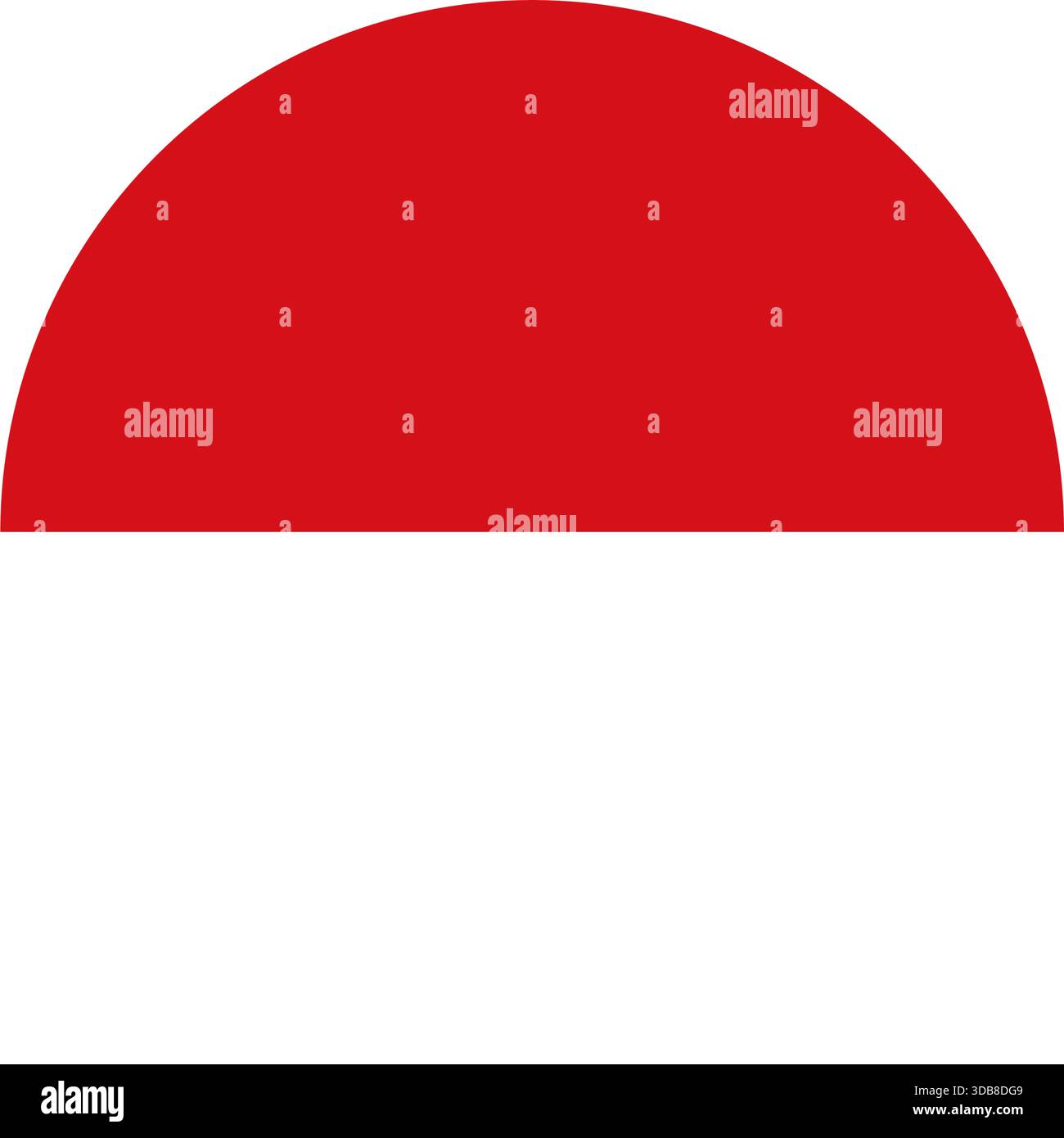 Zentrierter roter Halbkreis auf weißem Hintergrund, minimalistisches geometrisches Design für Symmetrie, Kontrast und abstrakte visuelle Komposition Stock Vektor