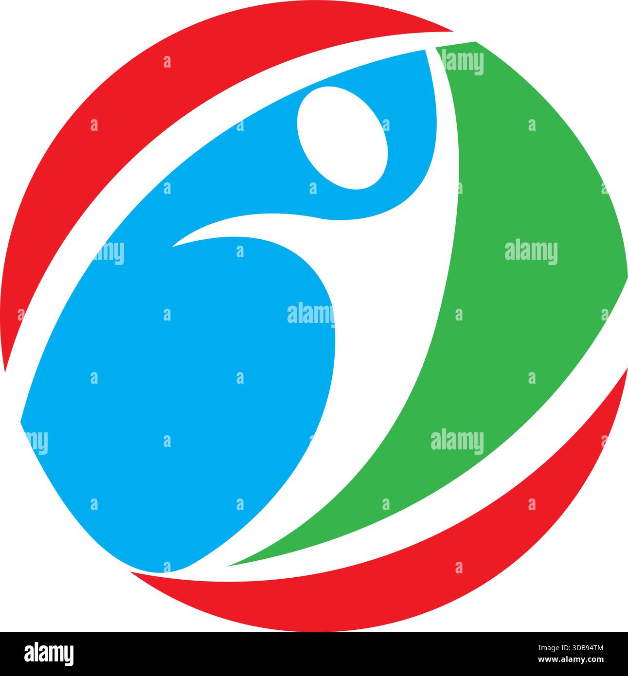 Active Human Motion Logo Bunte Fitness Bewegungssymbol Vektorvorlage Stock Vektor