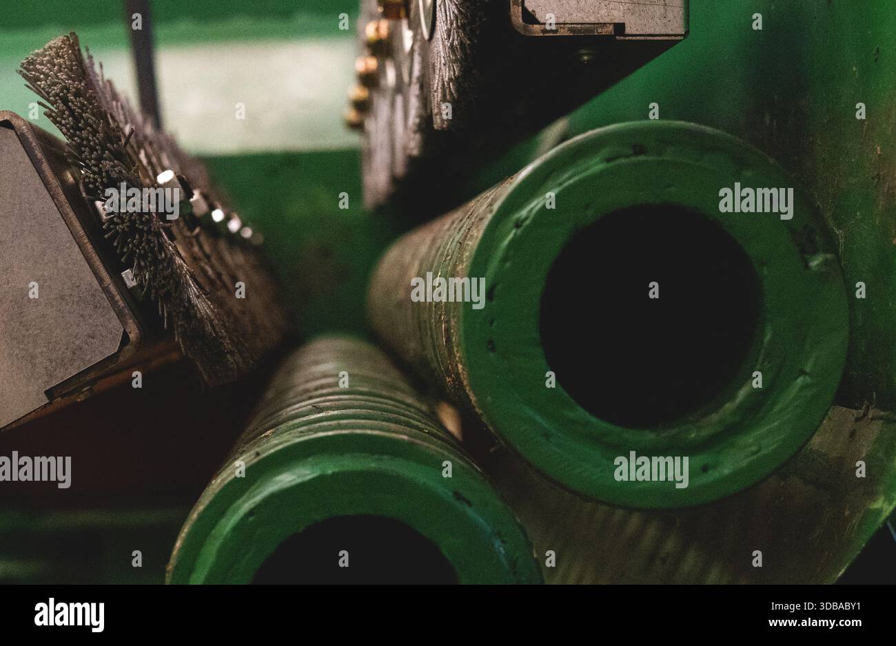 Teil eines automatisierten Prozesses oder Förderers eines Gemüsereinigungssystems Stockfoto