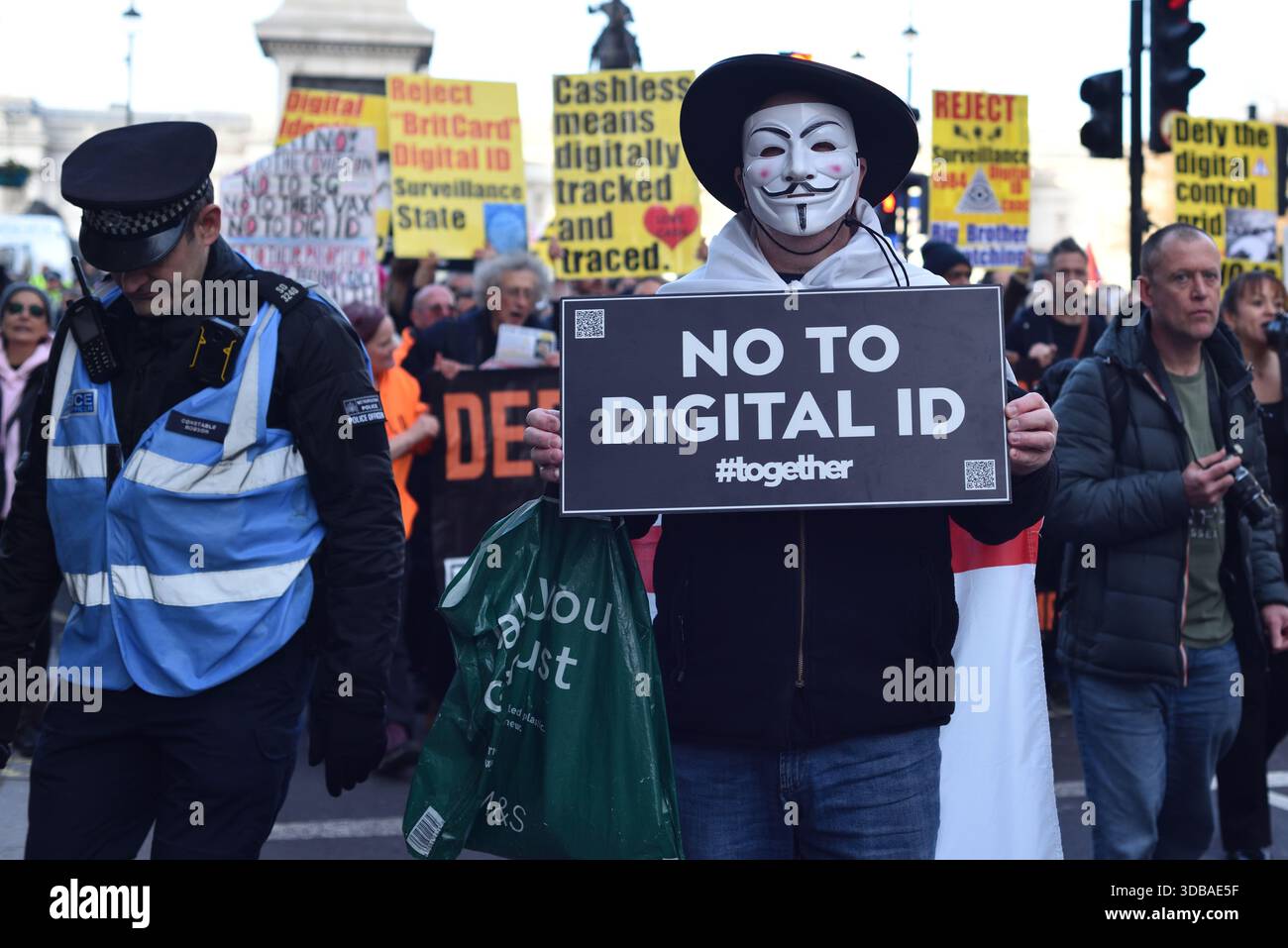 NEIN ZUM DIGITALEN Ausweis - Protest in London - 13. Dezember 2025 Stockfoto