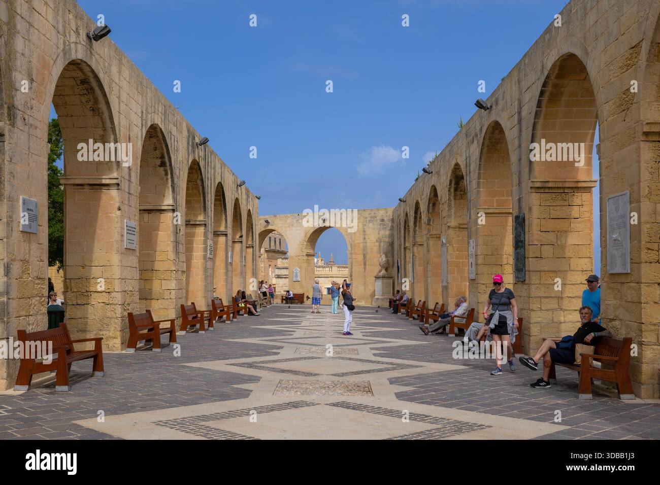 Obere Barrakka Gardens Terrasse in Valletta, Malta. Stockfoto