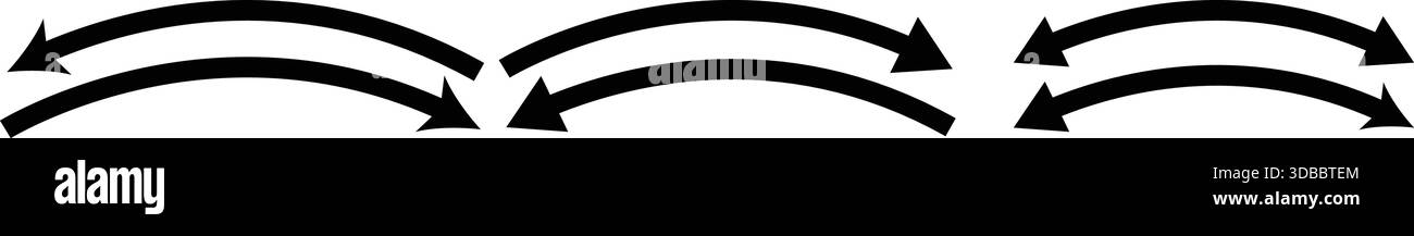 Gekrümmte Richtungspfeile nach links und rechts Stock Vektor
