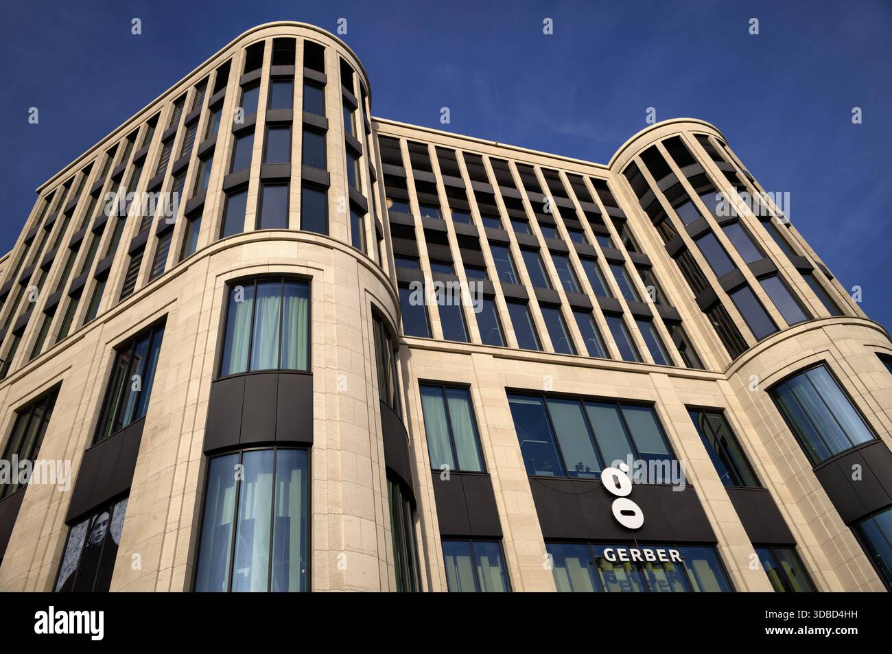 Außenansicht des Einkaufszentrums das Gerber, Logo, Stuttgart, Baden-Württemberg, Deutschland Stockfoto