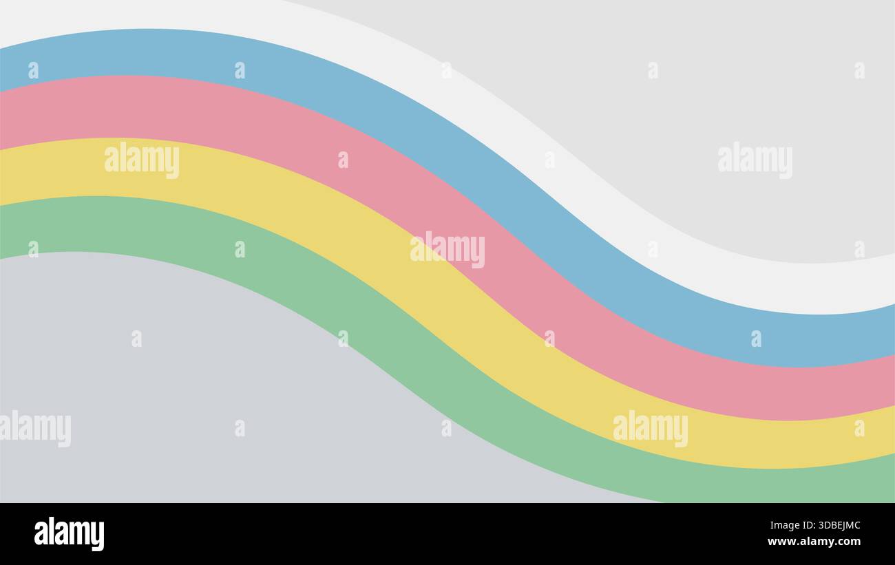 Mehrschichtige Pastellbögen mit dünnen gekrümmten Linien. Stock Vektor