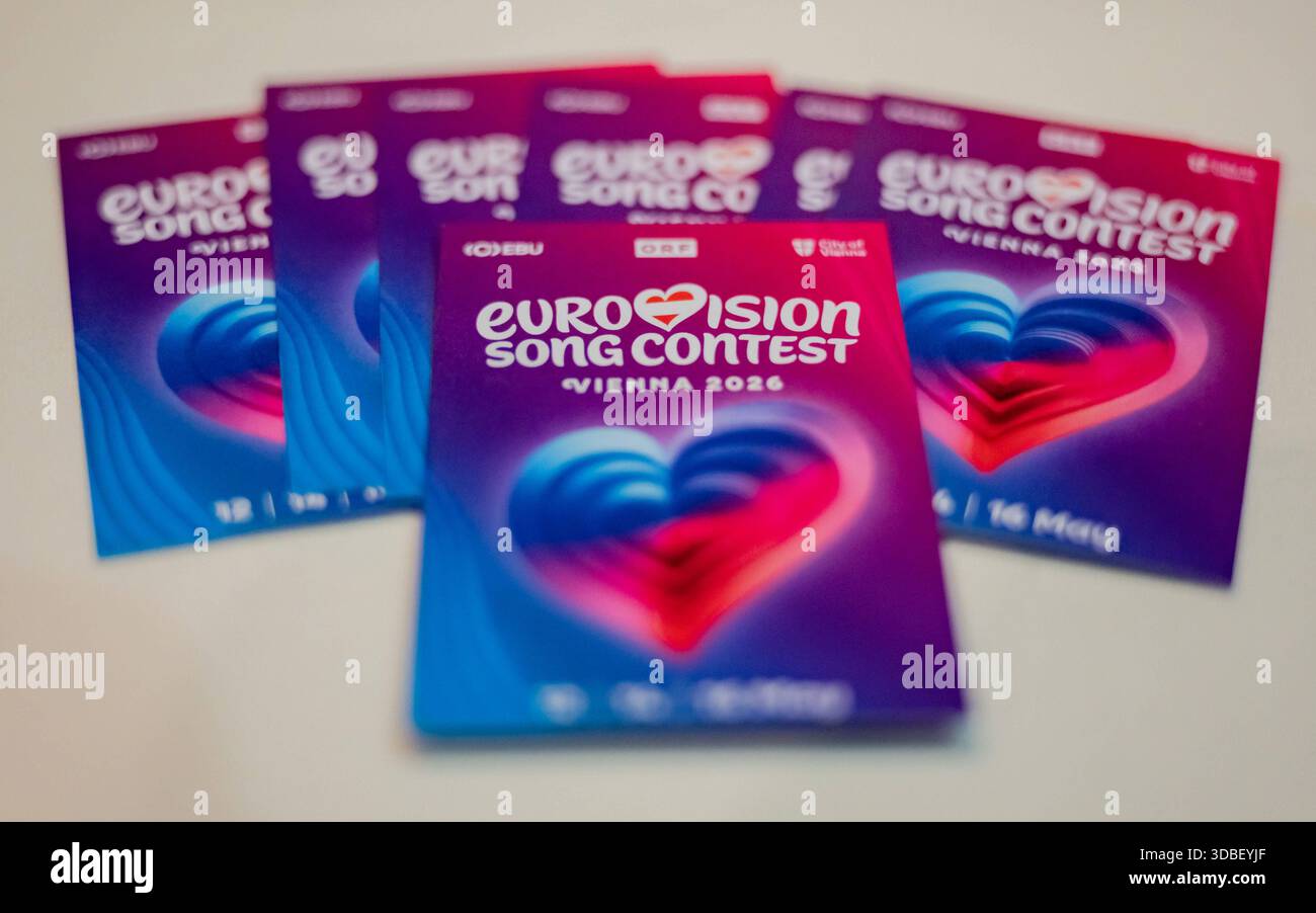 20251216 Eurovision Song Contest 2026 - ORF-Medienupdate WIEN, OESTERREICH - 16. DEZEMBER: Sujet - Symbolbild - Mediengespraech anlaesslich eines ORF Updates zum 70. ESC - Eurovision Song Contest vom 12. bis zum 16. Mai 2026 in Wien im Foyer der Halle F der Wiener Stadthalle am 16. Dezember 2025 in Wien, Oesterreich. 251216 SEPA 17 002 Copyright: XIsabellexOuvrardx SEPAxMedia Stockfoto
