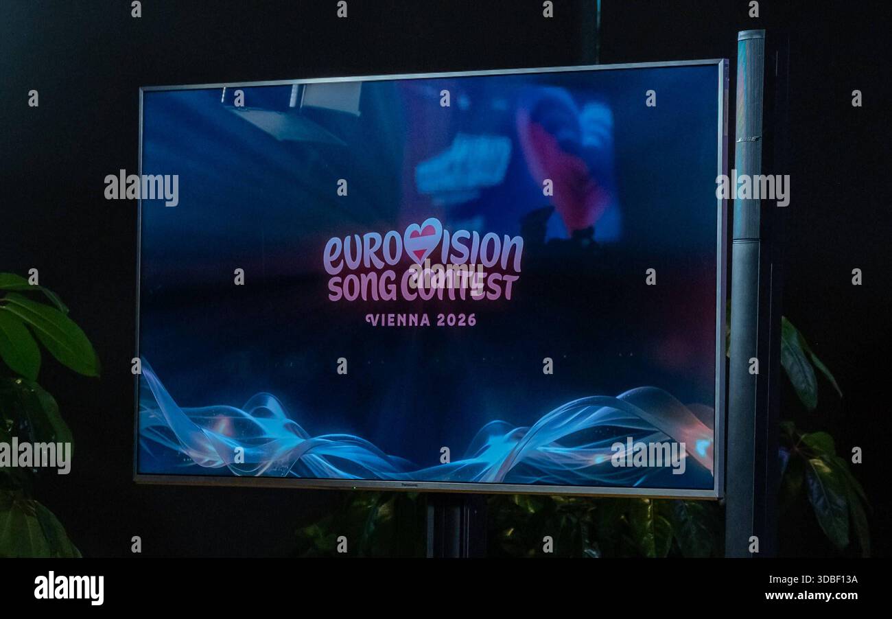 20251216 Eurovision Song Contest 2026 - ORF-Medienupdate WIEN, OESTERREICH - 16. DEZEMBER: Sujet - Symbolbild - Mediengespraech anlaesslich eines ORF Updates zum 70. ESC - Eurovision Song Contest vom 12. bis zum 16. Mai 2026 in Wien im Foyer der Halle F der Wiener Stadthalle am 16. Dezember 2025 in Wien, Oesterreich. 251216 SEPA 17 032 Copyright: XIsabellexOuvrardx SEPAxMedia Stockfoto