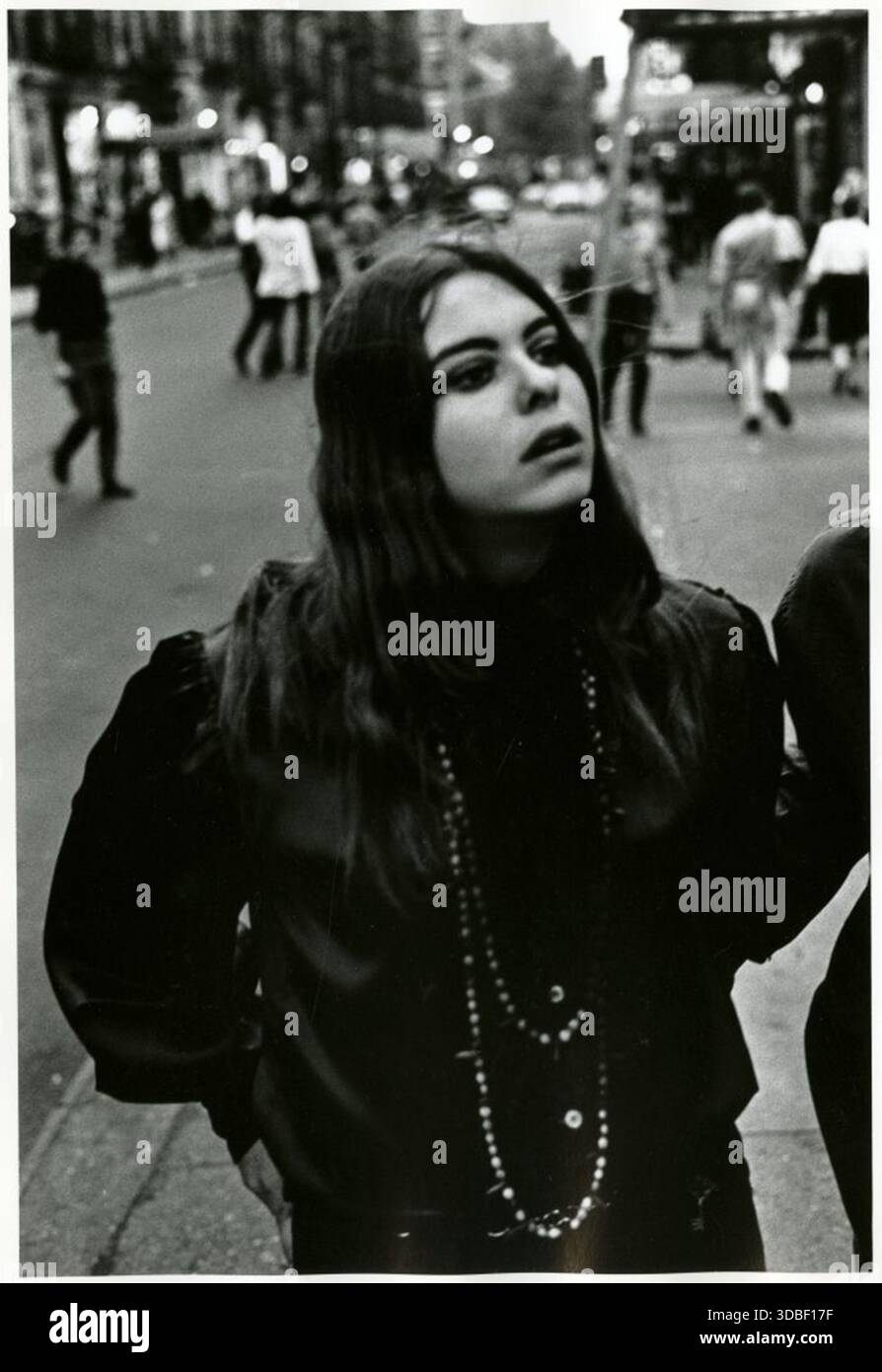 Bleecker St. Bleecker St. Datum: 1968 US-amerikanische Frau 1960er Jahre Mode trendy Stockfoto