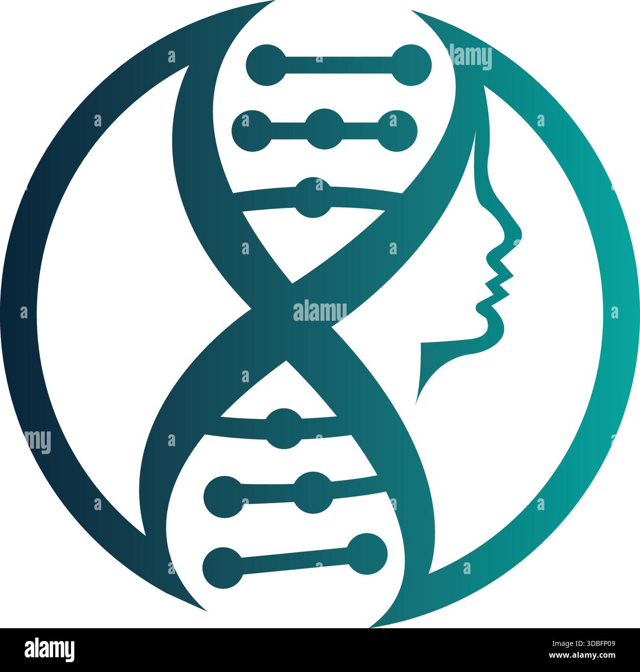 DNA Human Face Logo Vorlage für Wissenschaft Forschung und Gesundheit Vektor Symbol Stock Vektor