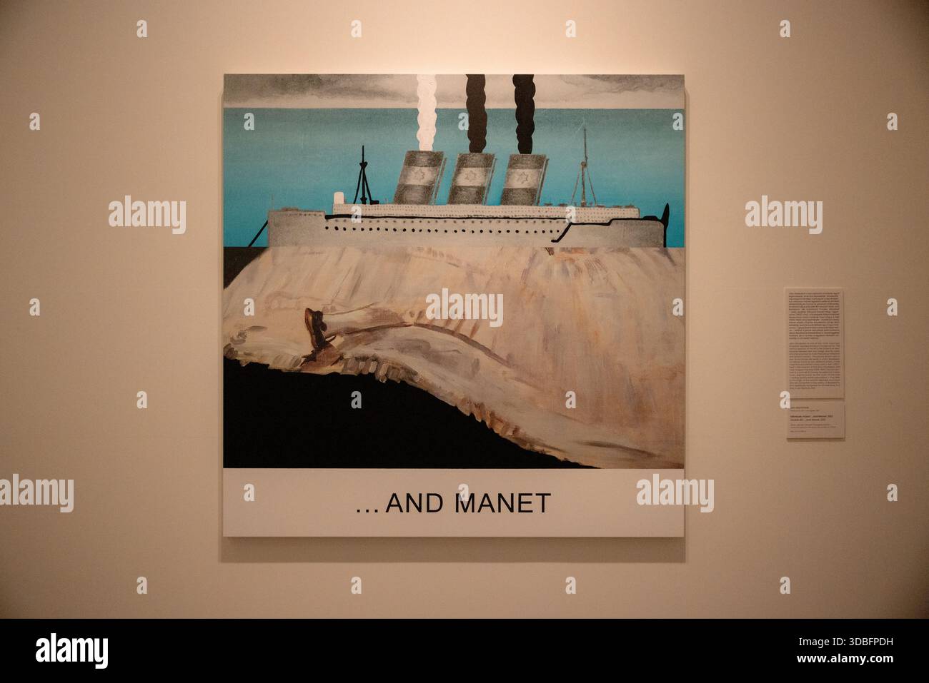 Zeitgenössische abstrakte Kunstwerke, die in der Ungarischen Nationalgalerie im Schloss Buda in Budapest, Ungarn, ausgestellt werden, mit auffälligen geometrischen Formen und modernem Design Stockfoto