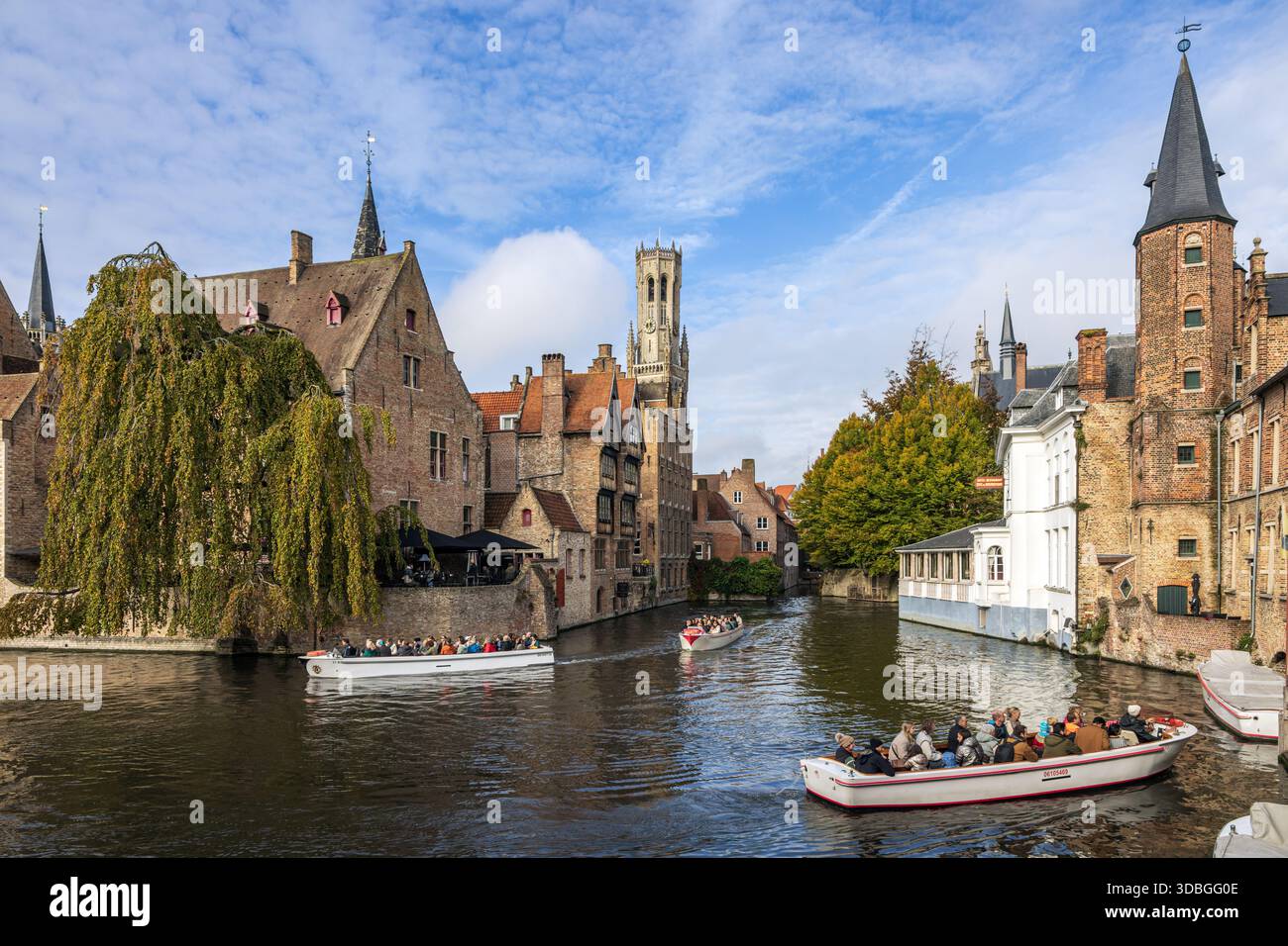Blick vom Rozenhoedkaai (Rosenkranzquay), Brügge, Belgien Stockfoto