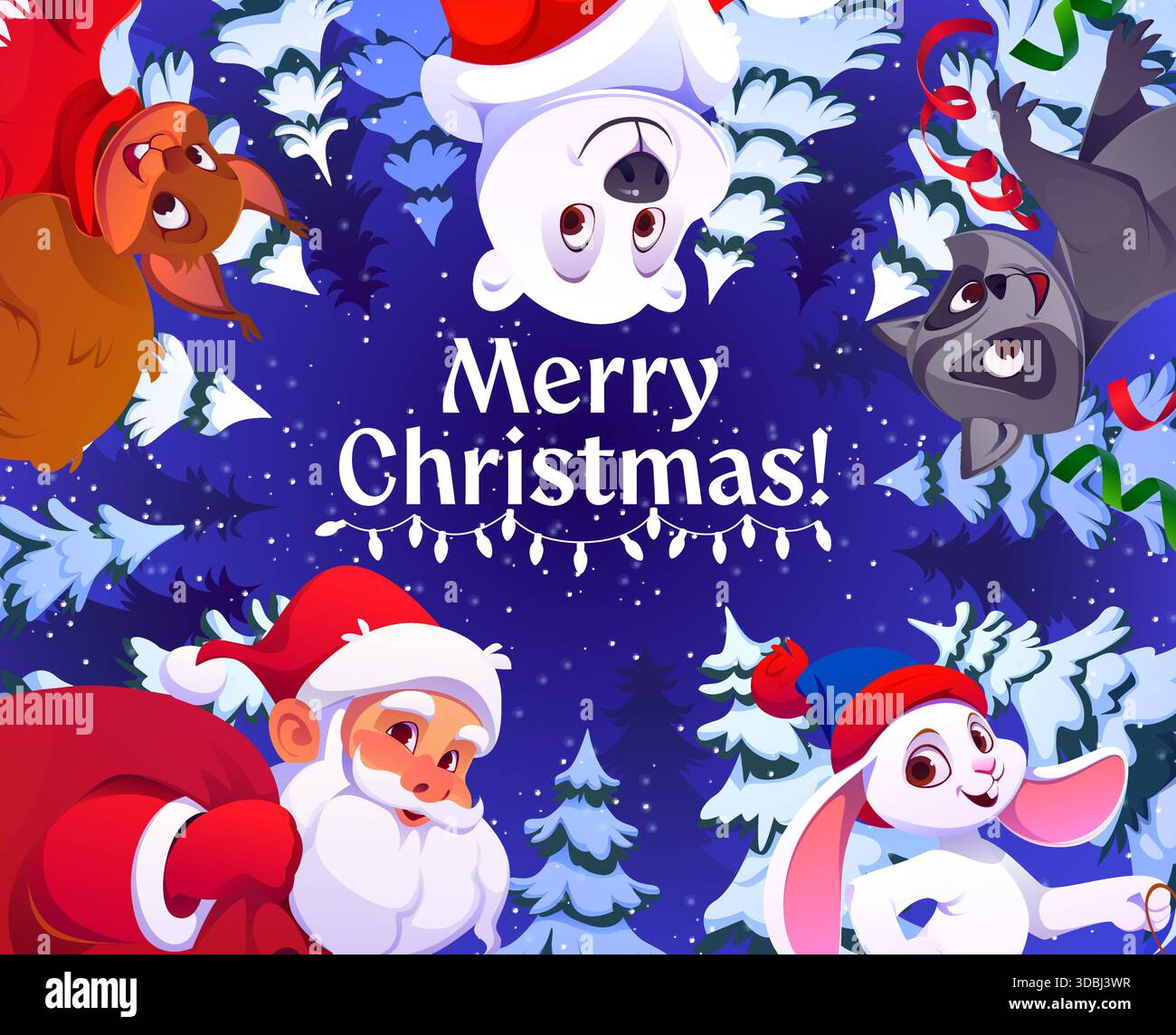 Frohe Weihnachtsgrußkarte mit Zeichen Stock Vektor