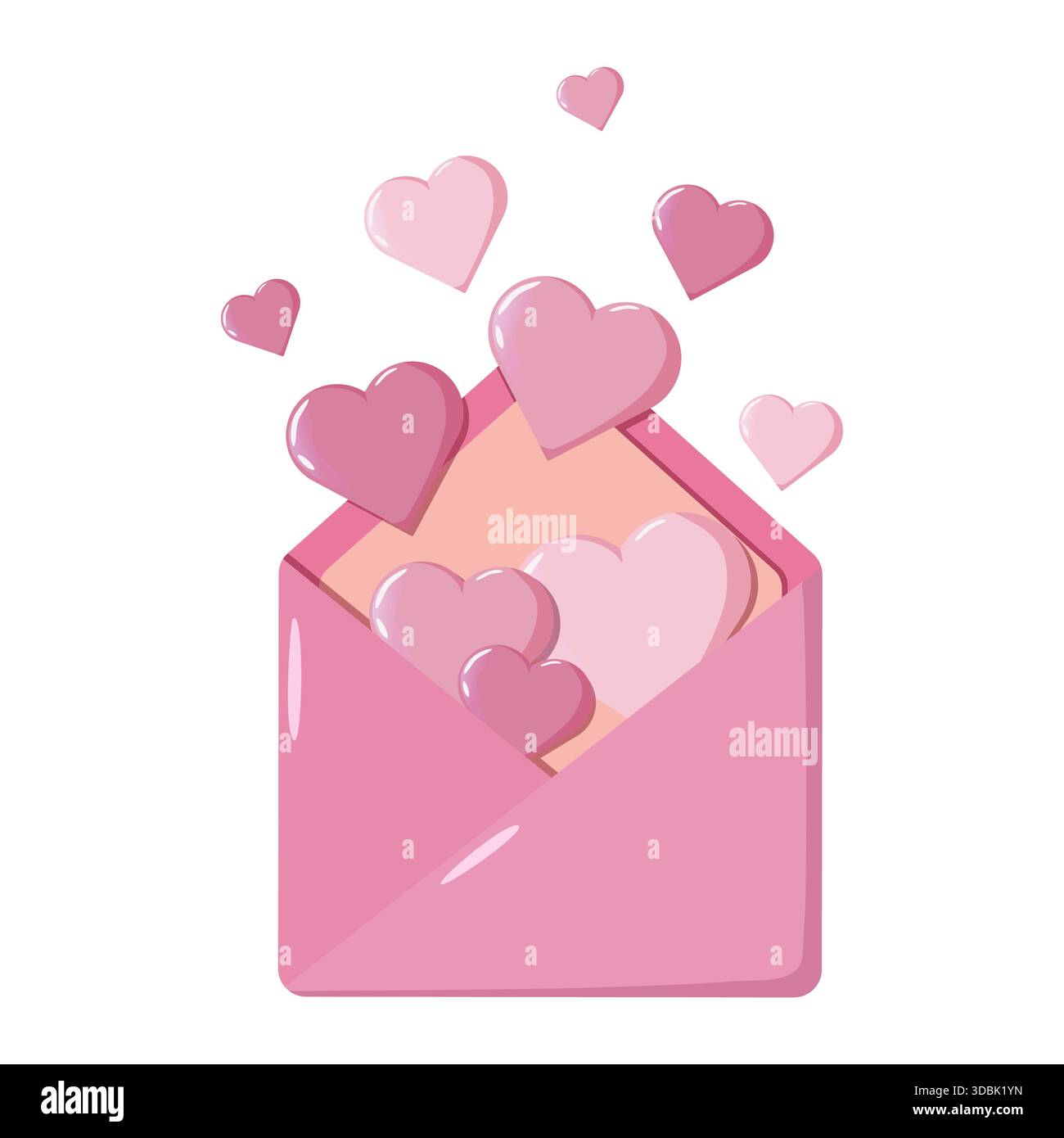 Love Letter Umschlag Niedliche Illustration Stock Vektor