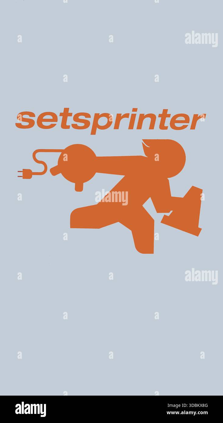 Piktogramm Setsprinter Person, die mit Trommel und Megaphon läuft Stockfoto