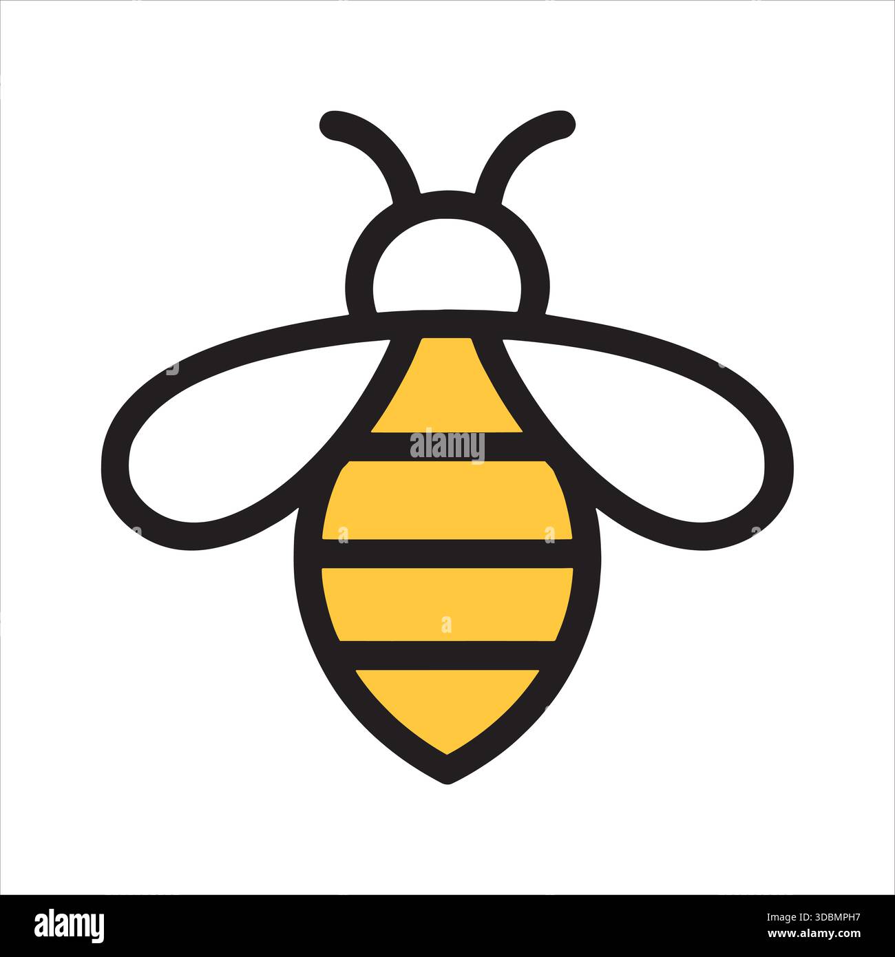Niedliche Cartoon Biene Icon Gelbe Honigbiene Vektor-Illustration Stock Vektor