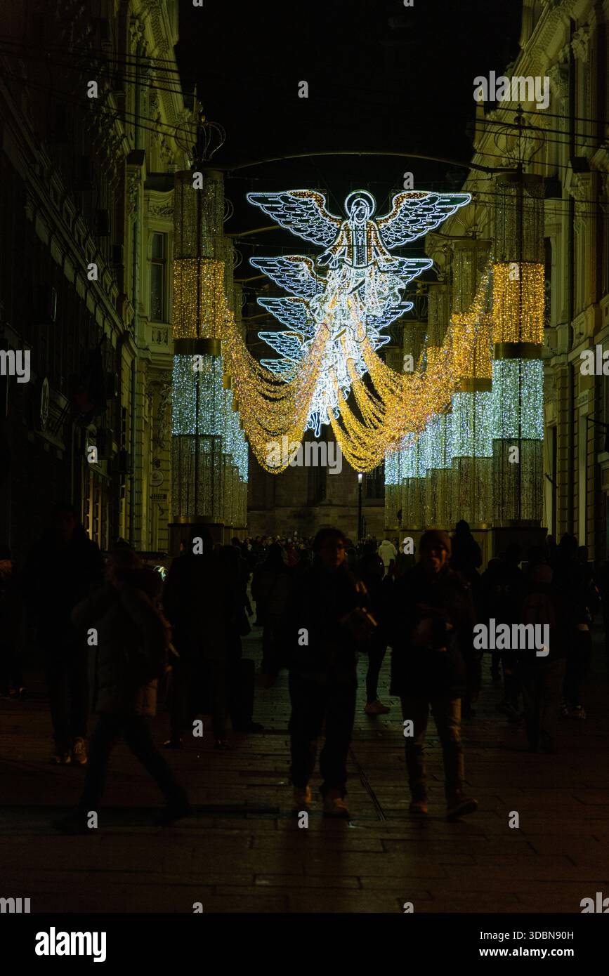 weihnachtsbeleuchtung in Cluj-Napoca Stockfoto