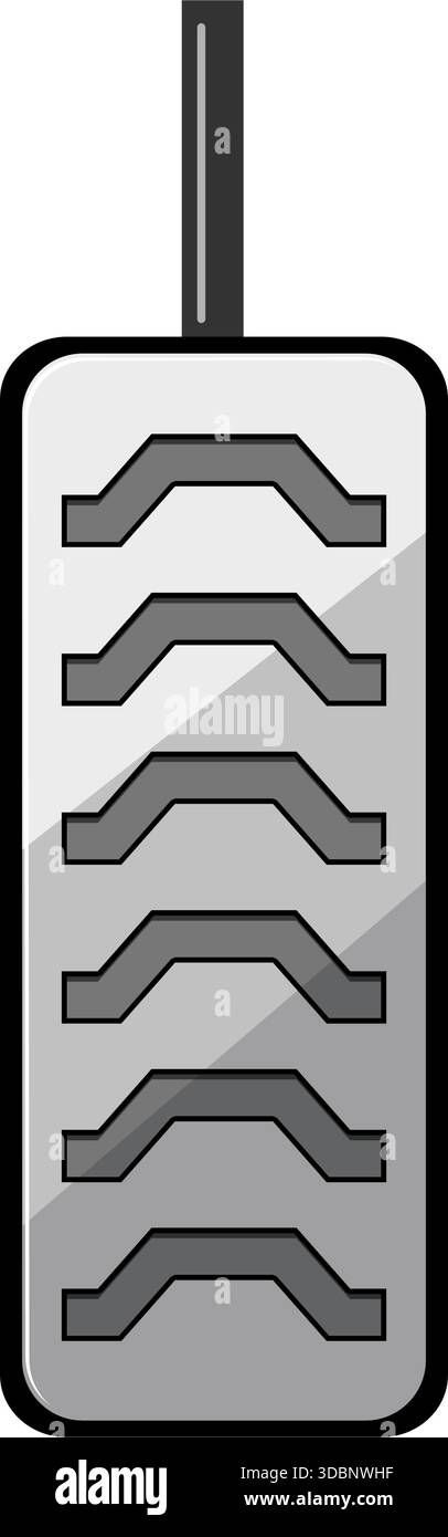 Gaspedal des Fahrzeugs, das das Symbol für die Geschwindigkeitsregelung darstellt Stock Vektor