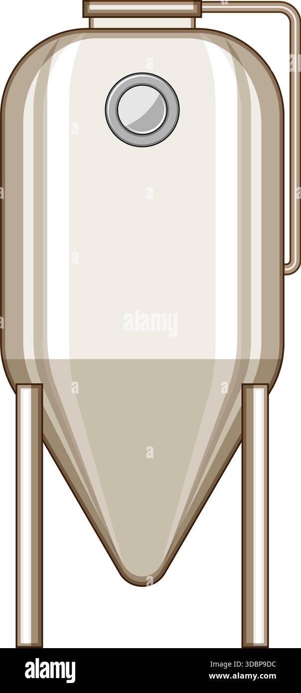 Gärtank zum Brauen von Bier und alkoholischen Getränken Stock Vektor