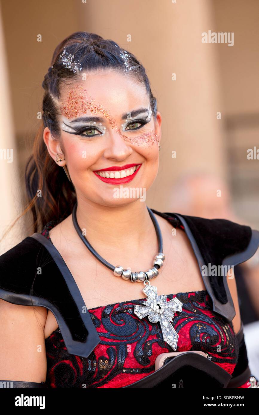 Entrada Cristiana, gran Desfile, Portrait, Moros y Cristianos, Guardamar del Segura, Vega Baja, Costa Blanca, Alicante, Spanien, Stockfoto
