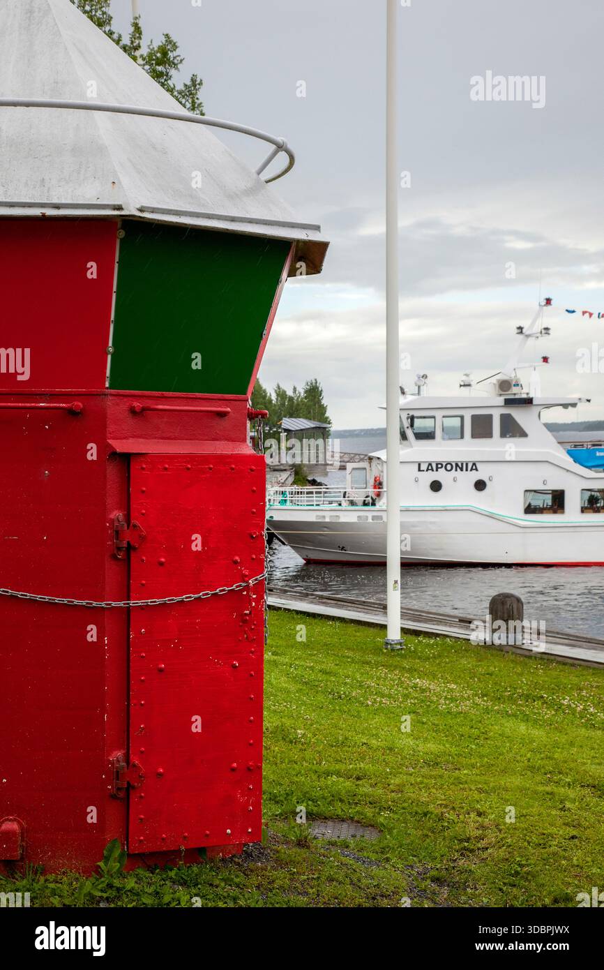 Lulea, Norrbotten, Stadt, Hafen, Schiff, Leuchtturm, Architektur, Schweden, Skandinavien Stockfoto