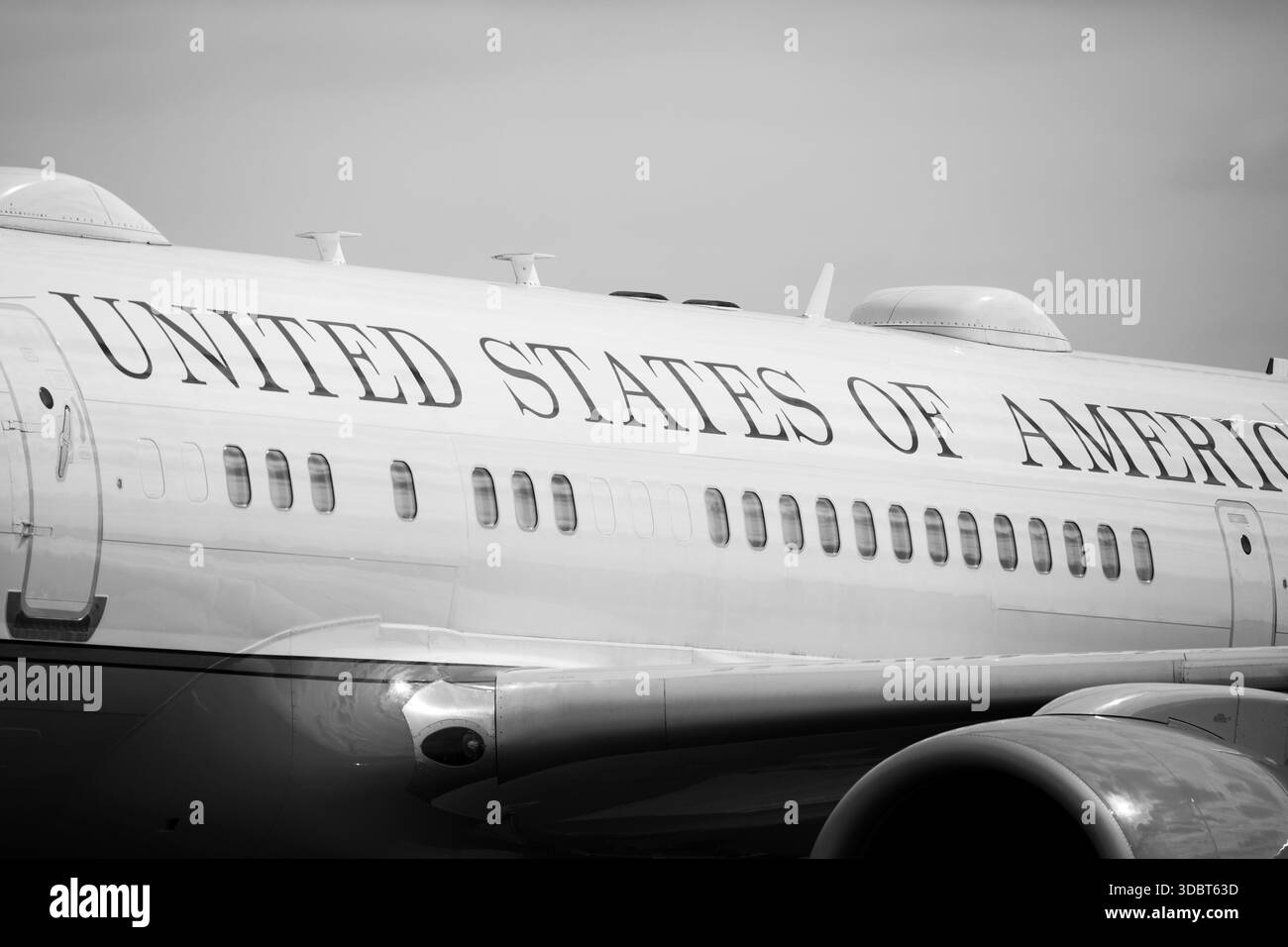 Otopeni, Rumänien - 11. März 2022: Boeing C32 Air Force Two oder das Flugzeug mit dem Vizepräsidenten der Vereinigten Staaten von Amerika. Stockfoto