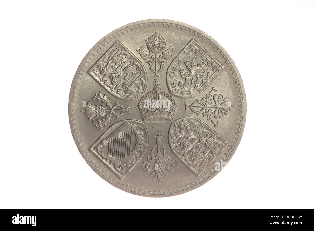 Königin Elisabeth II. Kronenmünze 1960 - rückwärts Stockfoto