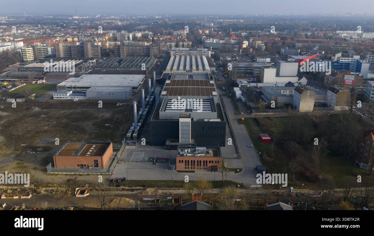 Berlin Data Center High Performance Computing Aerial. Stockfoto