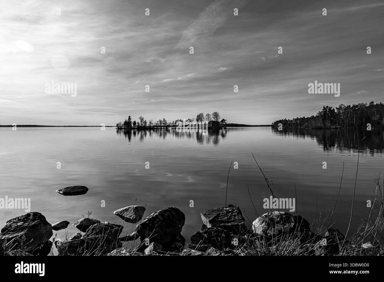 Spiegelblick über den Mälarsee, Stockholm Schweden Stockfoto