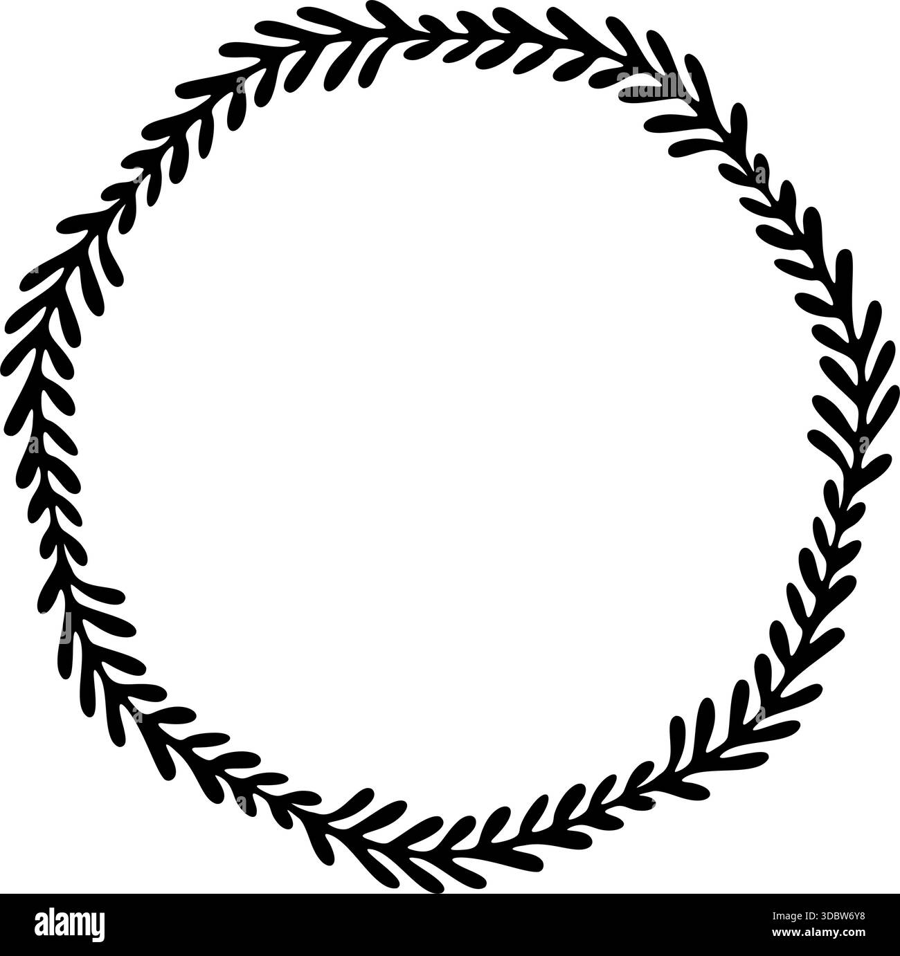 Blumenkranz Rahmen Rahmen Hand gezeichnet Illustration Stock Vektor